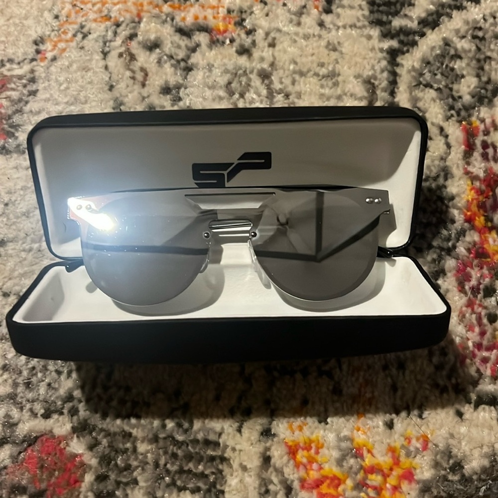 Spitfire silver/gray mirrored sunglasses.